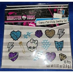 MONSTER HIGH SCARY COOL ADHESIVE STICK ON BODY JEWELRY GLITTER 2 Assorted Sets